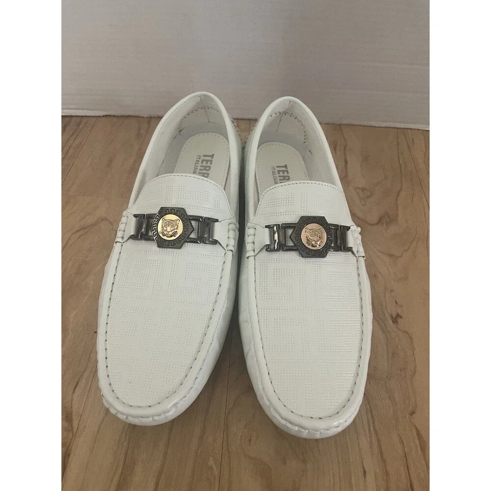 Terroni Italian Design White Mens loafers. Size 11. In Excellent Shape. No Box.